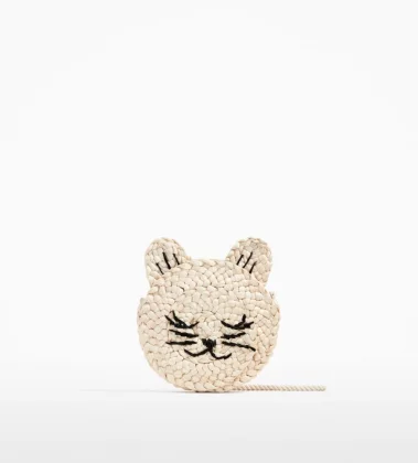 CAT RAFFIA HANDBAG